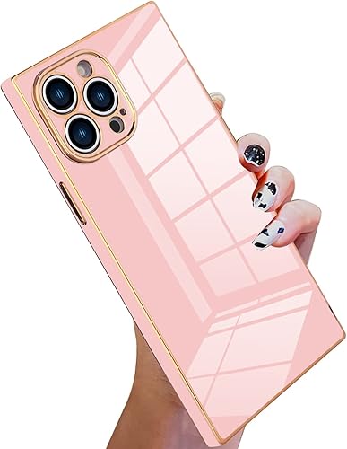 Miniatura 1 de KANGHAR Funda cuadrada compatible con iPhone 13 Pro Max de lujo con bonito diseño galvanizado, funda cuadrada de cuerpo completo, antiarañazos, a