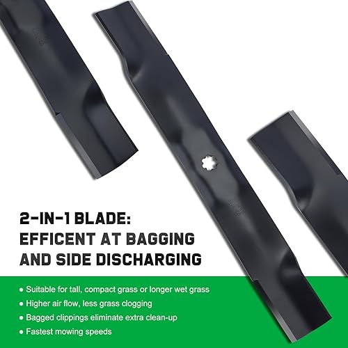 Miniatura 3 de AM141034 - Cuchillas de cortacésped de 42 pulgadas para John Deere D130 D110 D105 D125 X300 Z225 LA135 Z235 Tractor Cortacésped de Cubierta de 42"