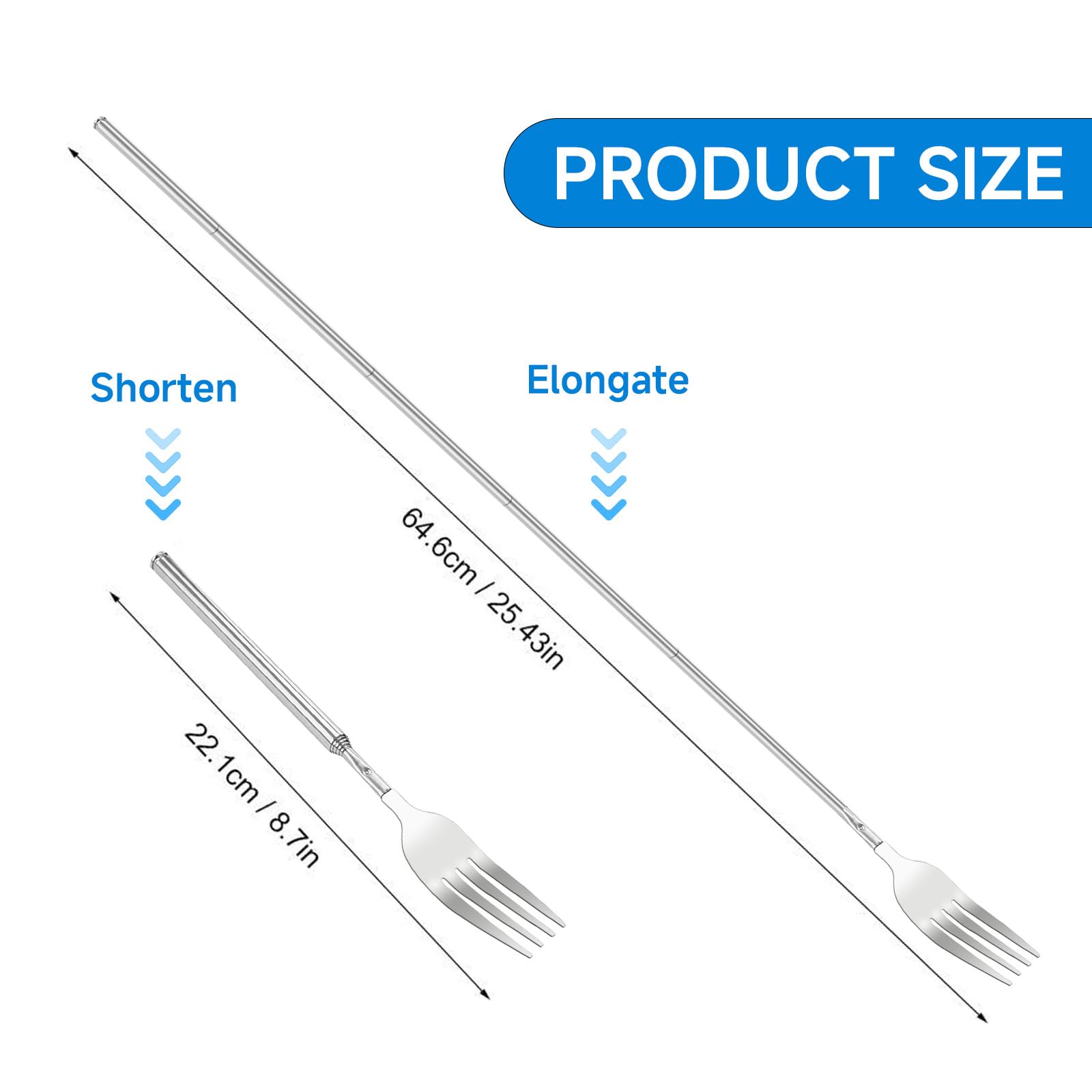 Extendable Stainless Steel Forks - 2 Pack -2