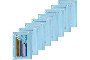 Light Blue Pencil Pouch with Clear Window