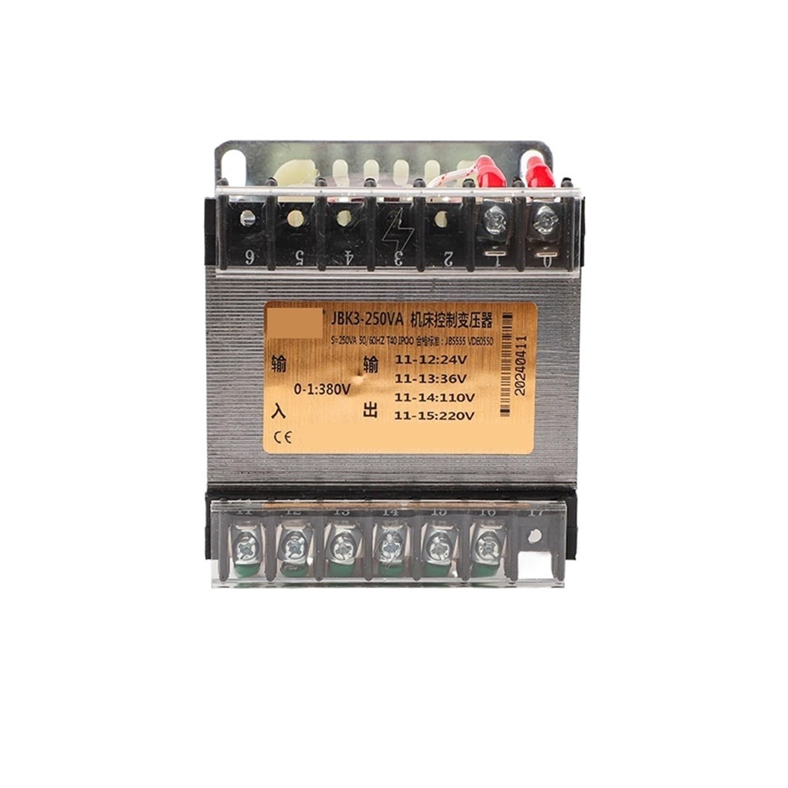 Trasformatore di Controllo Trasformatore di Controllo for Macchine Utensili JBK3, Isolamento monofase da 380 V a 220 V a 36 V/24 V, fresatrice, tornio CNC(JBK3-300VA)