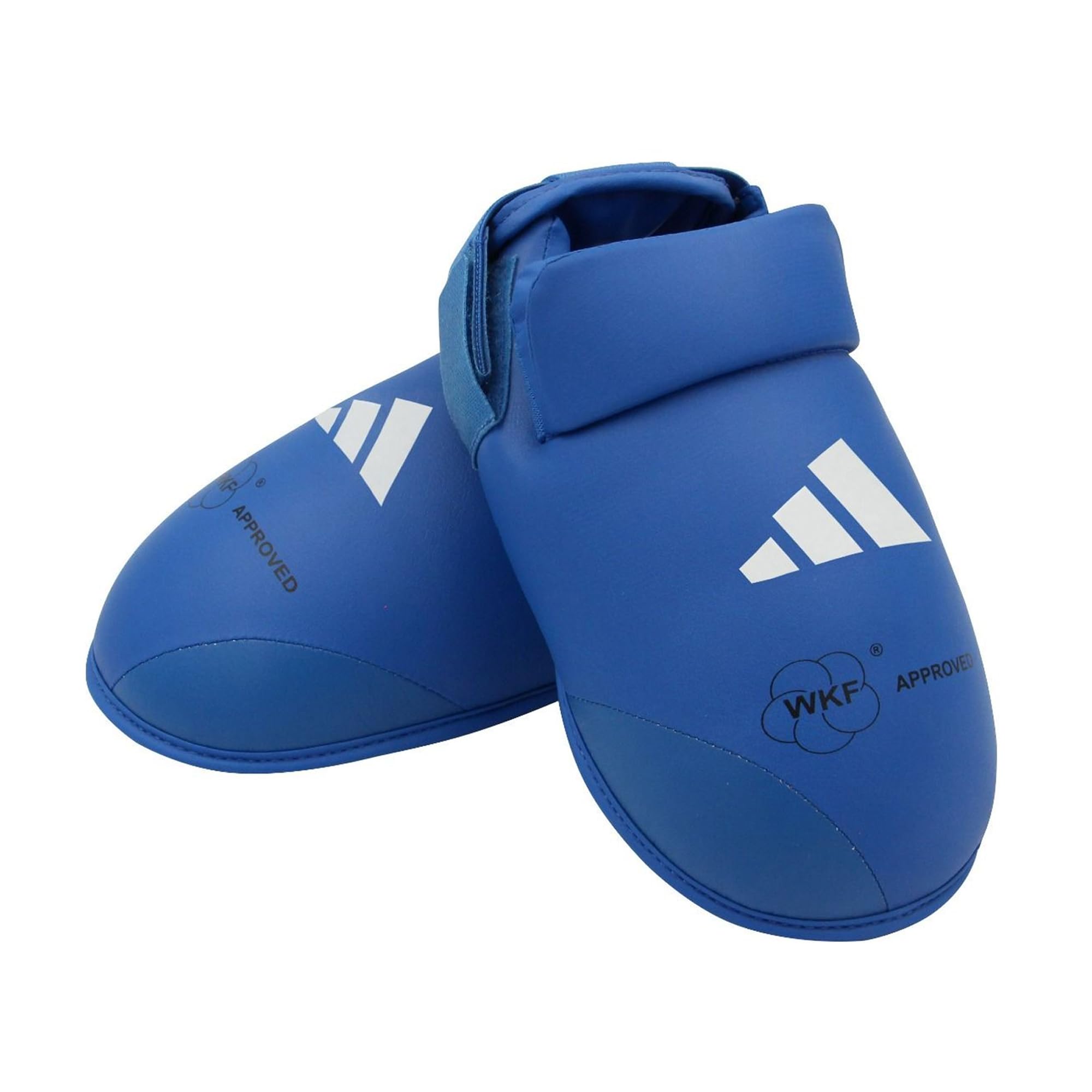 adidas WKF Foot Protector - Karate Foot Guards with Soft Impact Foam Padding, Elasticated Straps and Hook-and-Loop Fastening for Martial Arts Training and Sparring - Blue, Small (UK 3-5)