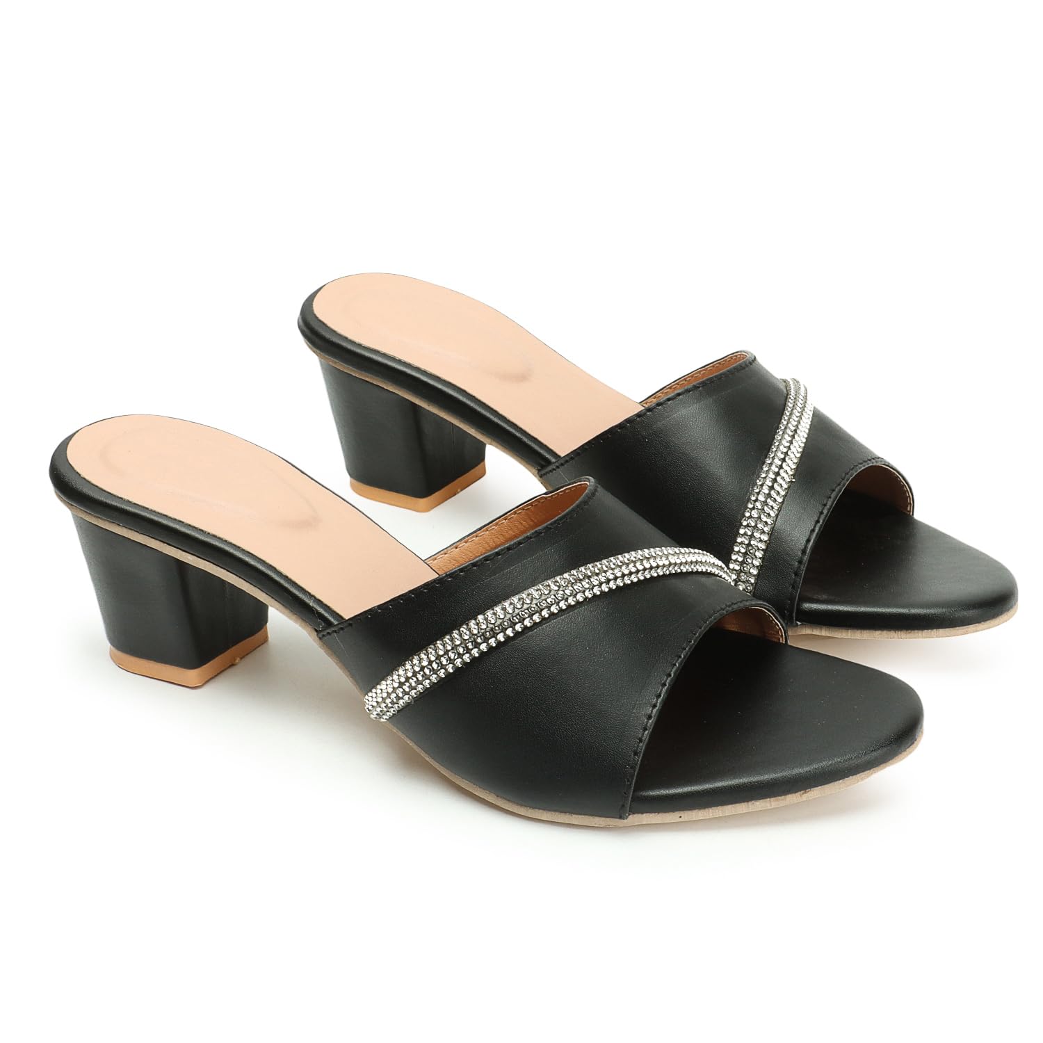 Aviva style Womens Sandal | Trendy Block Heel Sandals for Women | Daily Use Branded & Stylish Slippers (Article-249-Blk Silvr-5) (B0CRRZT4T5) Amazon Price History, Amazon Price Tracker