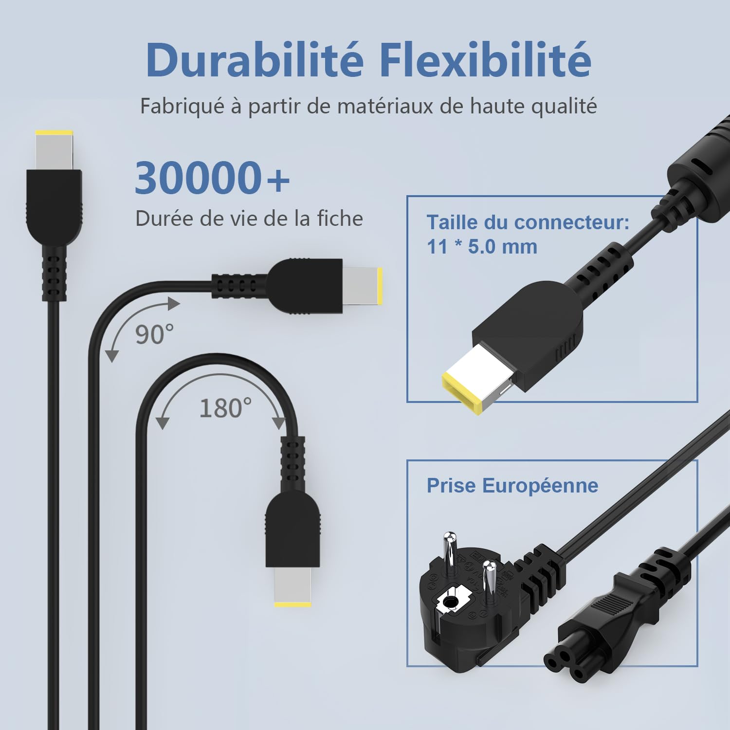 135W Chargeur Ordinateur Portable Compatible avec Lenovo IdeaPad Gaming 3 Y40-70 Y50-70 Y70-70 Legion Y520 Y7000 R720 R720-15 ThinkPad T440P T460P T530 T540P W510 W540 ADL135NDC3A Adaptateur