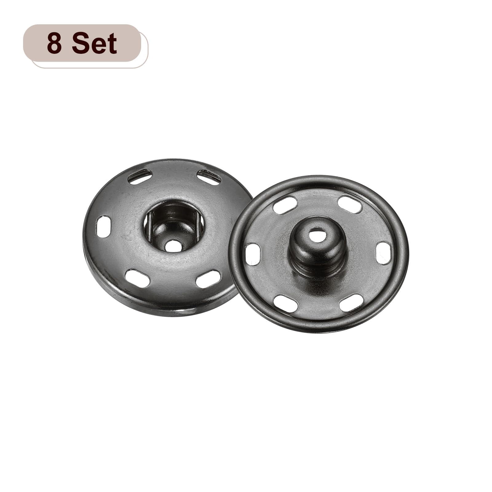 HARFINGTON Juego de 8 botones a presión de metal de 25 mm para coser a presión para cierre, bolso, ropa, costura, manualidades, color bronce