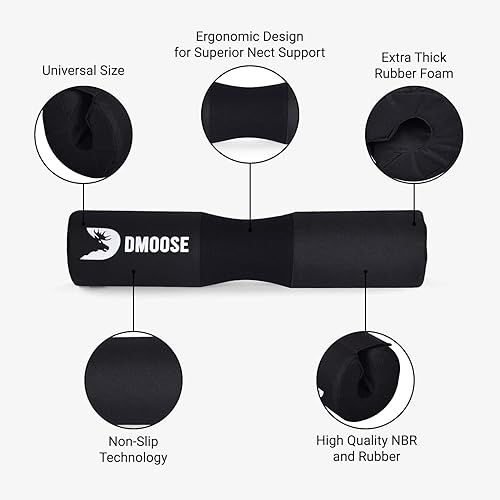 Miniatura 4 de DMoose - Almohadilla de barra, alivia la presión del cuello, hombros y proporciona apoyo para la parte inferior de la espalda, almohadilla