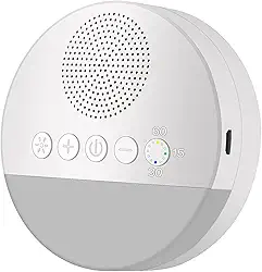 White Noise Sleep Machine Built-in 6 Som suave Luz de respiração suave 15/30/60 Sincronização inteligente para pessoas de todas as idades