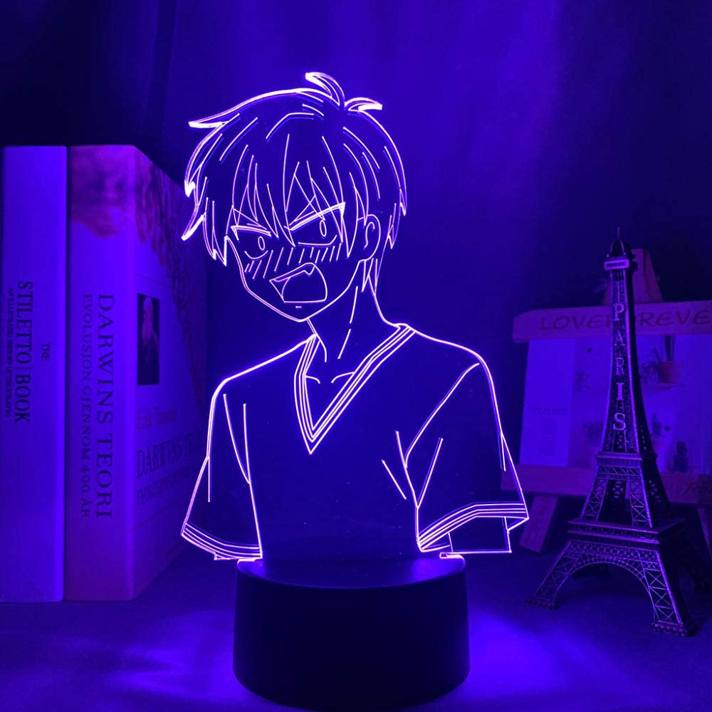 3D Night Lamp Anime LED Lamp Manga 3D Lamp Fruits Basket Kyo Sohma Figure for Room Decor Night Light Kids Birthday Gift 16 Colors