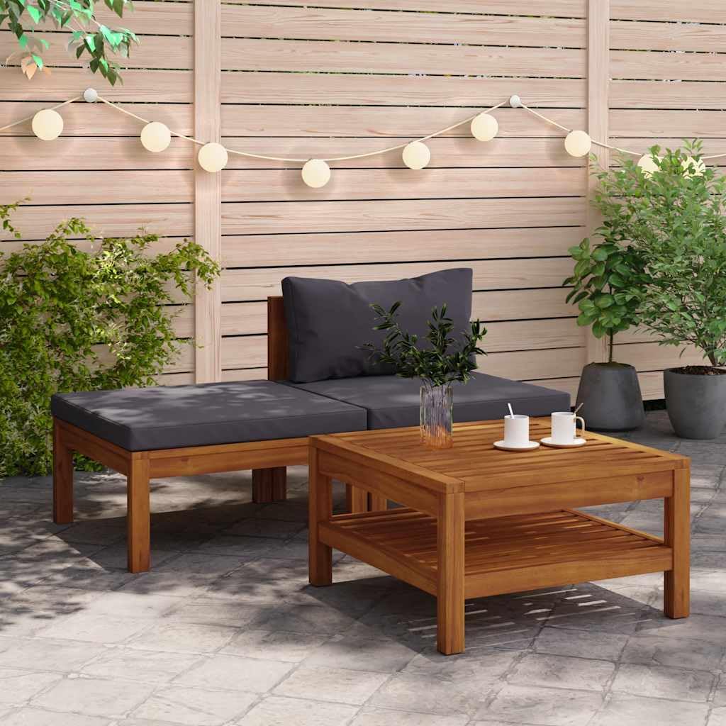 Salon de jardin 3 pièces résistant aux intempéries pour aménagement balcon terrasse