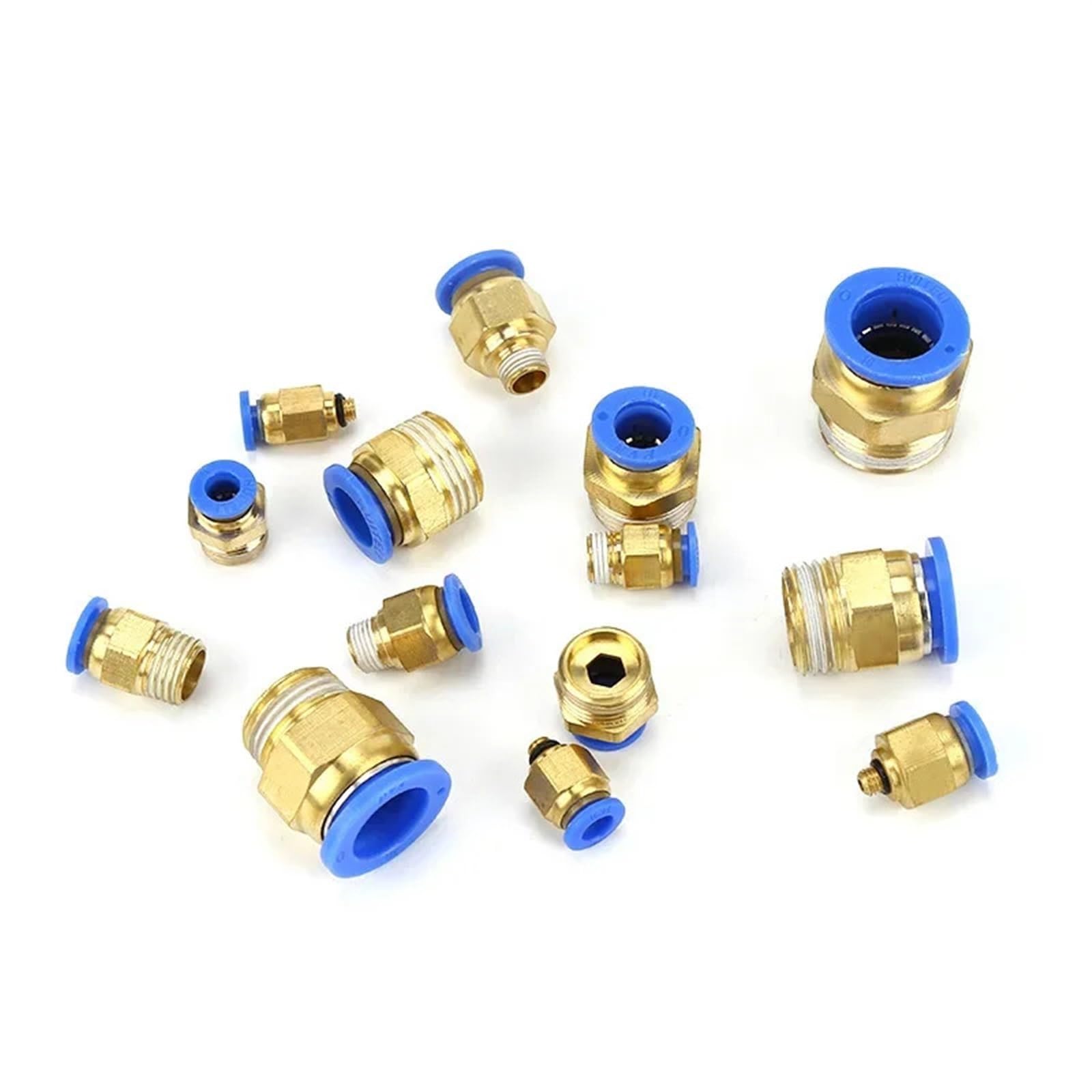 MEXEWORD 1pcs M5 M6 M8 M10 M12 M14 Metric Male Thread Straight Pneumatic Pipe Fitting Push In Quick Connector Fit 4mm 6mm Tube OD Quick Fitting(PC6-M8x1)