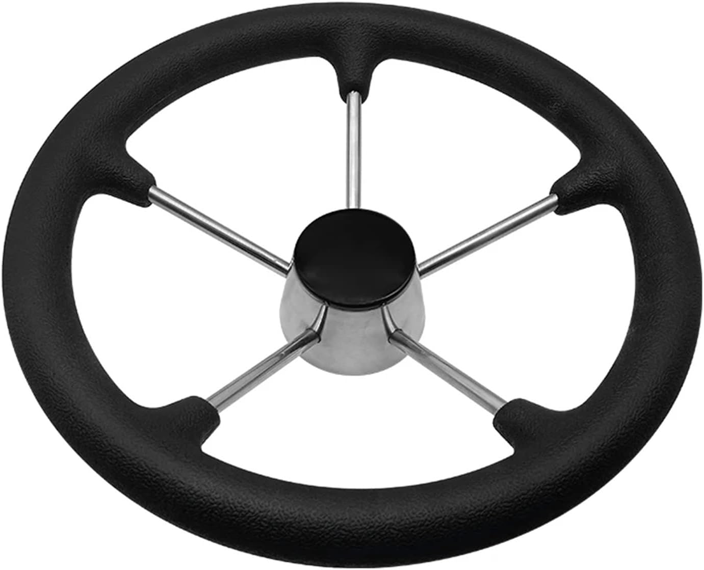 Boat Accessories 11 Inch Stainless Steel 5 Spoke Steering Wheel with Black Foam