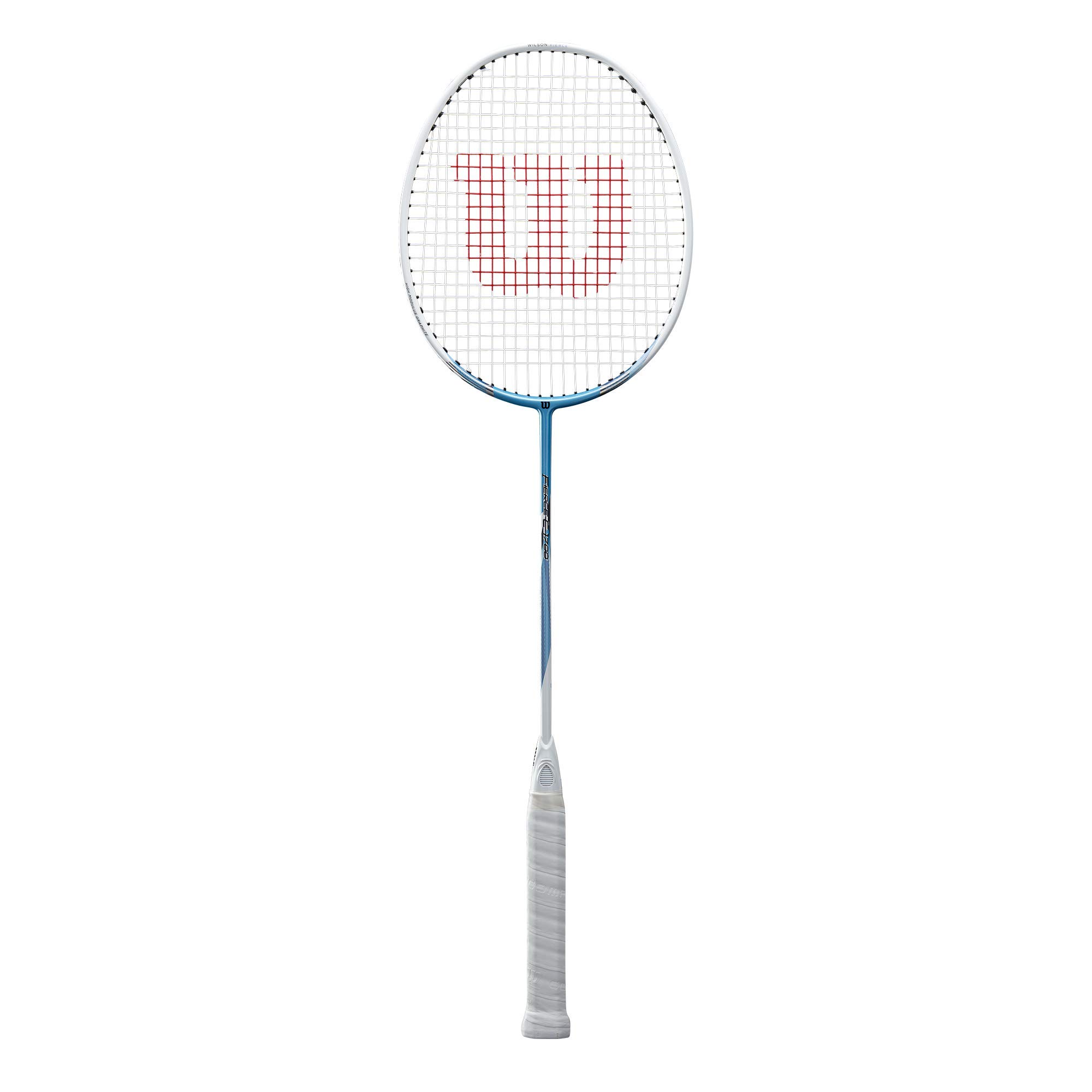 Wilson Fierce C3700 Racchetta Da Badminton Unisex, Telaio In Fibra Di Carbonio, Misura 4 (8,89 Cm), Lunghezza 675 Mm, Colore Bianco/blu