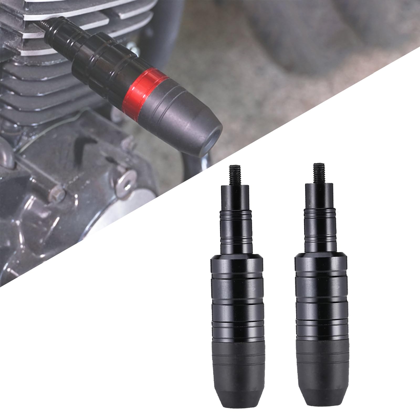 2 Pack Motorcycle Frame Sliders for Yamaha R3 2021 2022 2023 2024 2025, Anti-Fall Frame Slider Crash Protectors, CNC Aluminum Frame Slider Anti-Fall Stick, Motorcycle Accessories,A Black