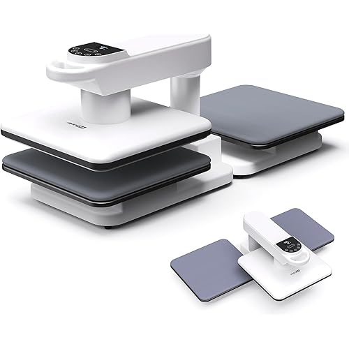 AKEYDIY 15x15 Heat Press, Dual Auto Heat Press Machine for T-Shirts, 360° Swing Away Heat Press with Auto Press Release for Sublimation Pillows, Canvas Bags, Puzzles, Coasters (15x15 White)