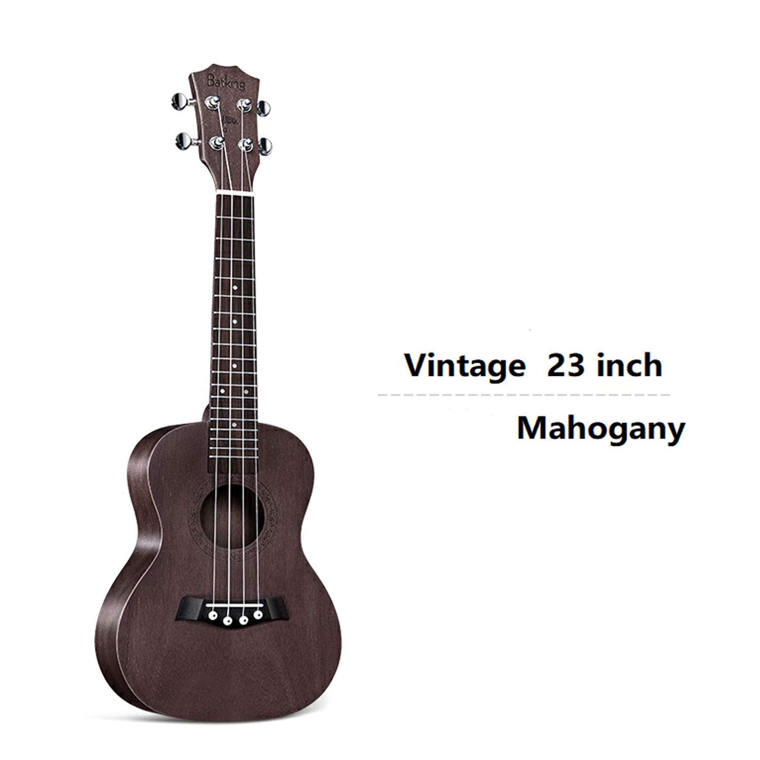 Ukulele da concerto con parte superiore in mogano, 58,4 cm, con accessori per ukulele con custodia, tracolla, corda in nylon, accordatore elettrico, plettri