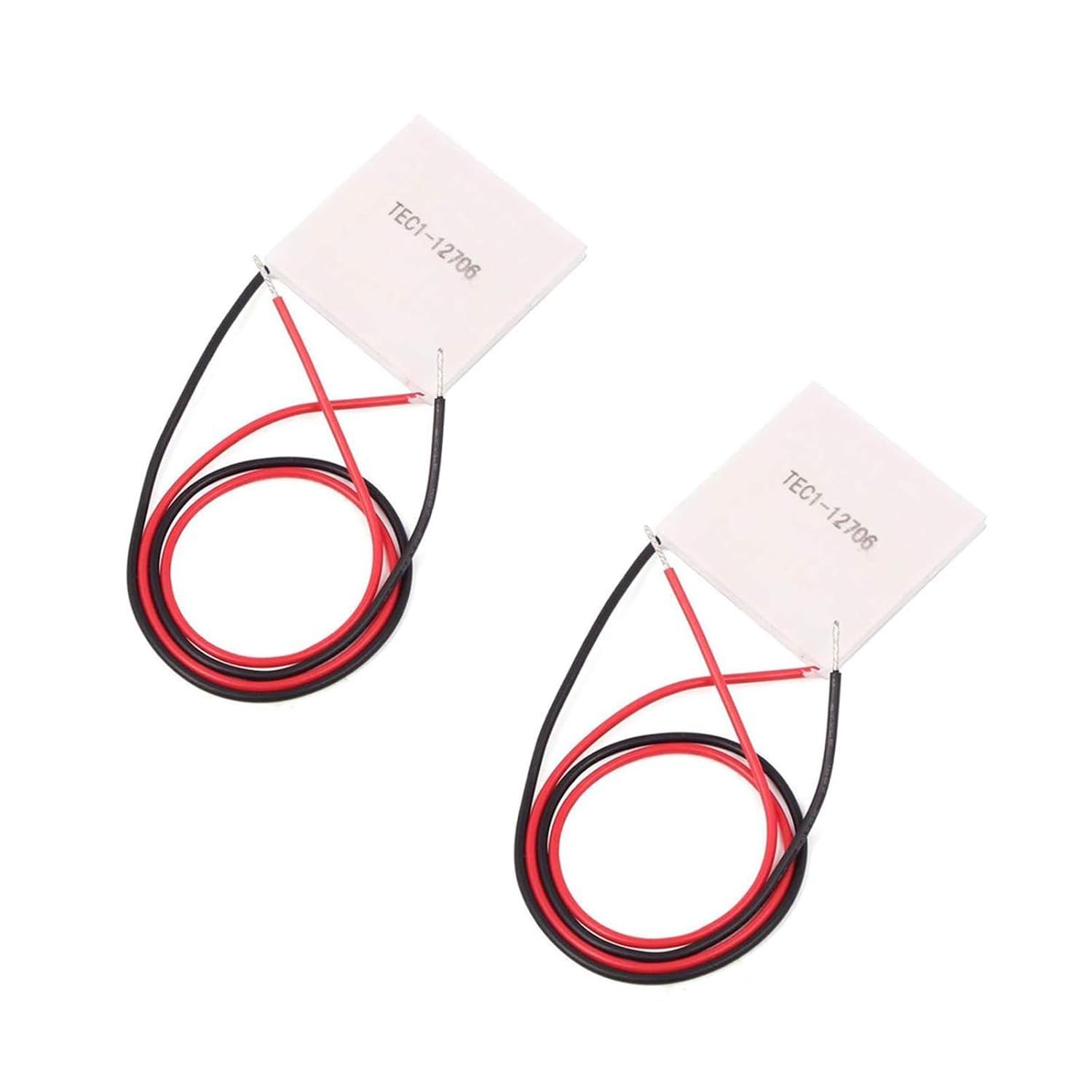 4-Pack TEC1-12706 Peltier Cooling Plate, 12V 6A, 40x40mm | Includes heat sink, thermal grease, insulating pad, for DIY cooling and semiconductor heating projects