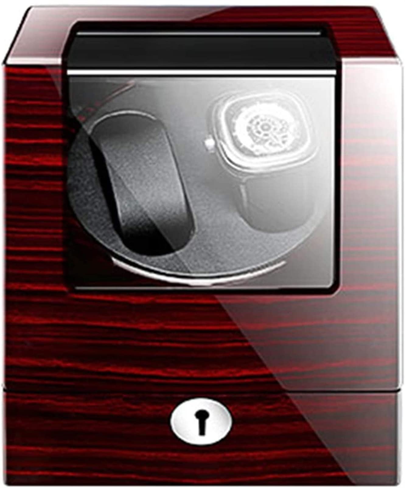 CGCSYZ Automatic Double Watches Winder Box With Key Adjustable Speed Rotation Mode Piano Paint Exterior Silent Motor Accessories (B)