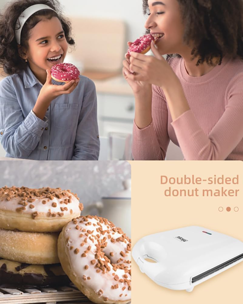 1400W Mini Donut Maker, Non-Stick Coated Donut Baking Machine, Household Donut Snack Machine with 16 Holes, Double-Sided Heating, for Maker Nuts or Vegan Donuts