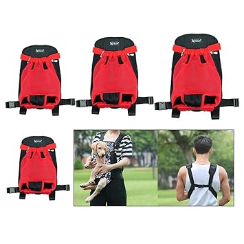 Aswadh Legs Out Front-Facing Pet Dog Carrier Backpack for Walking Hiking Red XXL
