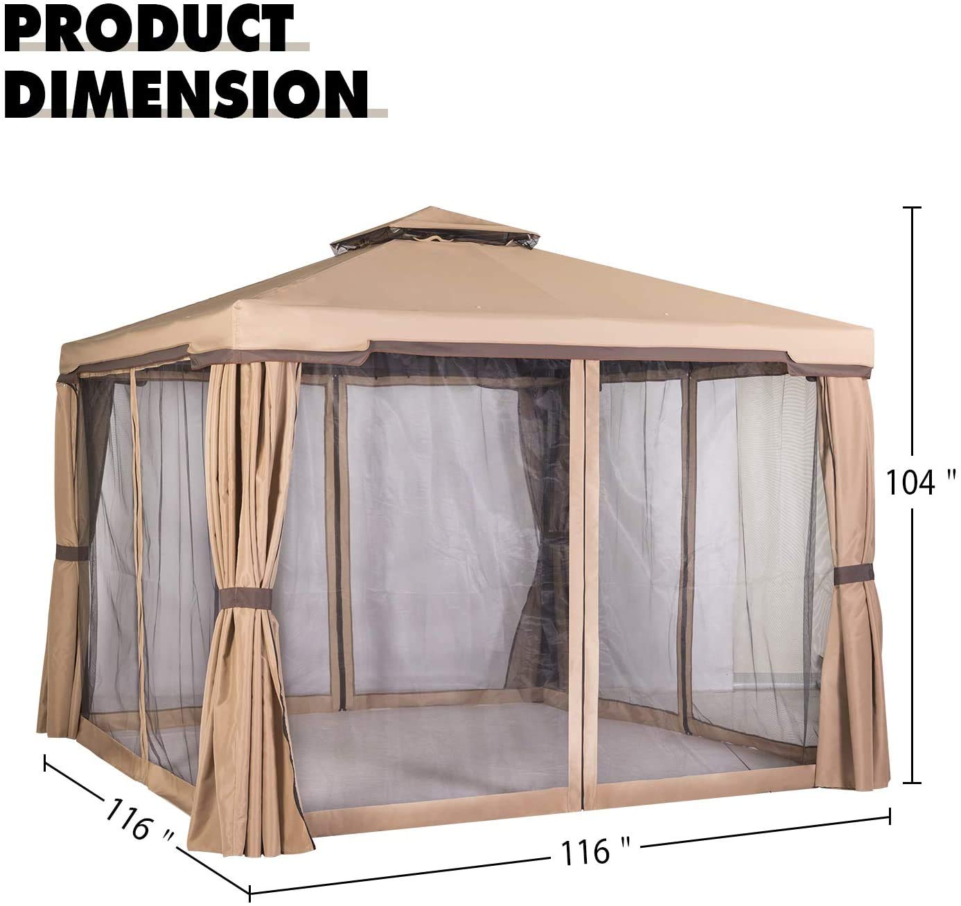 Oakmont 10' x 10' AllSeason Permanent SoftTop Patio Gazebo, Outdoor