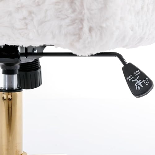 Miniatura 9 de Silla de tocador blanca, silla de escritorio, pequeña silla giratoria ajustable para maquillaje en casa, linda silla con forma de carcasa con patas