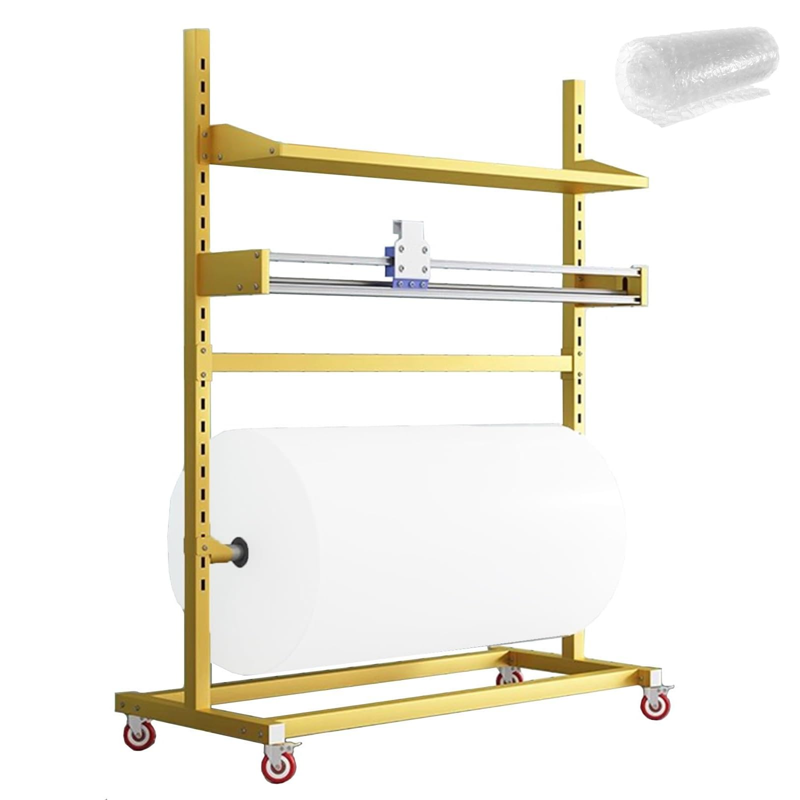 Wytrzymały nóż do owijania bąbelków, regulowany wolnostojący uchwyt na rolkę, wydajne narzędzie do cięcia wzdłużnego do pakowania i logistyki w warsztacie przemysłowym
