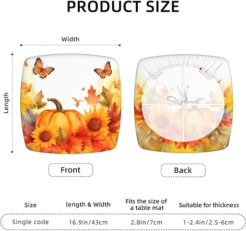 Miniatura 2 de SHIRMDIY Juego de 6 fundas de asiento extraíbles para silla de comedor, diseño de girasoles de otoño, elásticas, para oficina, cocina, cocina,