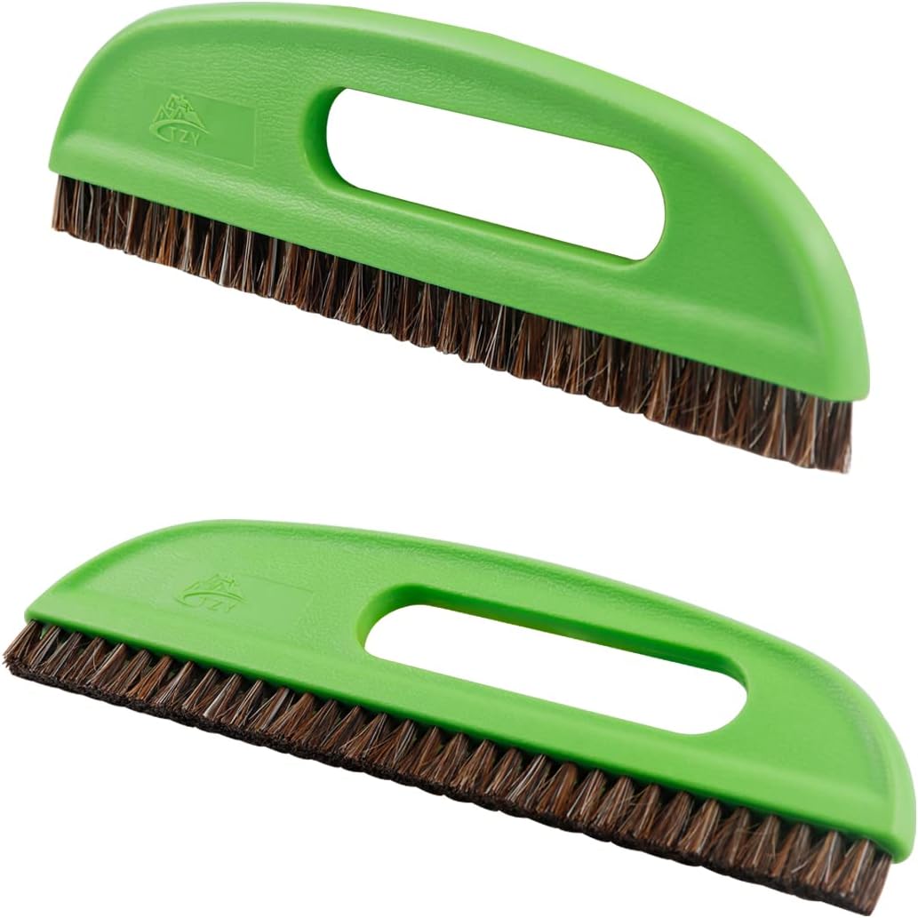 Horse Hair Wallpaper Brush, Two Rows of Short Hair Wallpaper Tools Multipurpose Wallpaper Smoothing Brush Hangable Wallpaper Construction Tools (Green)