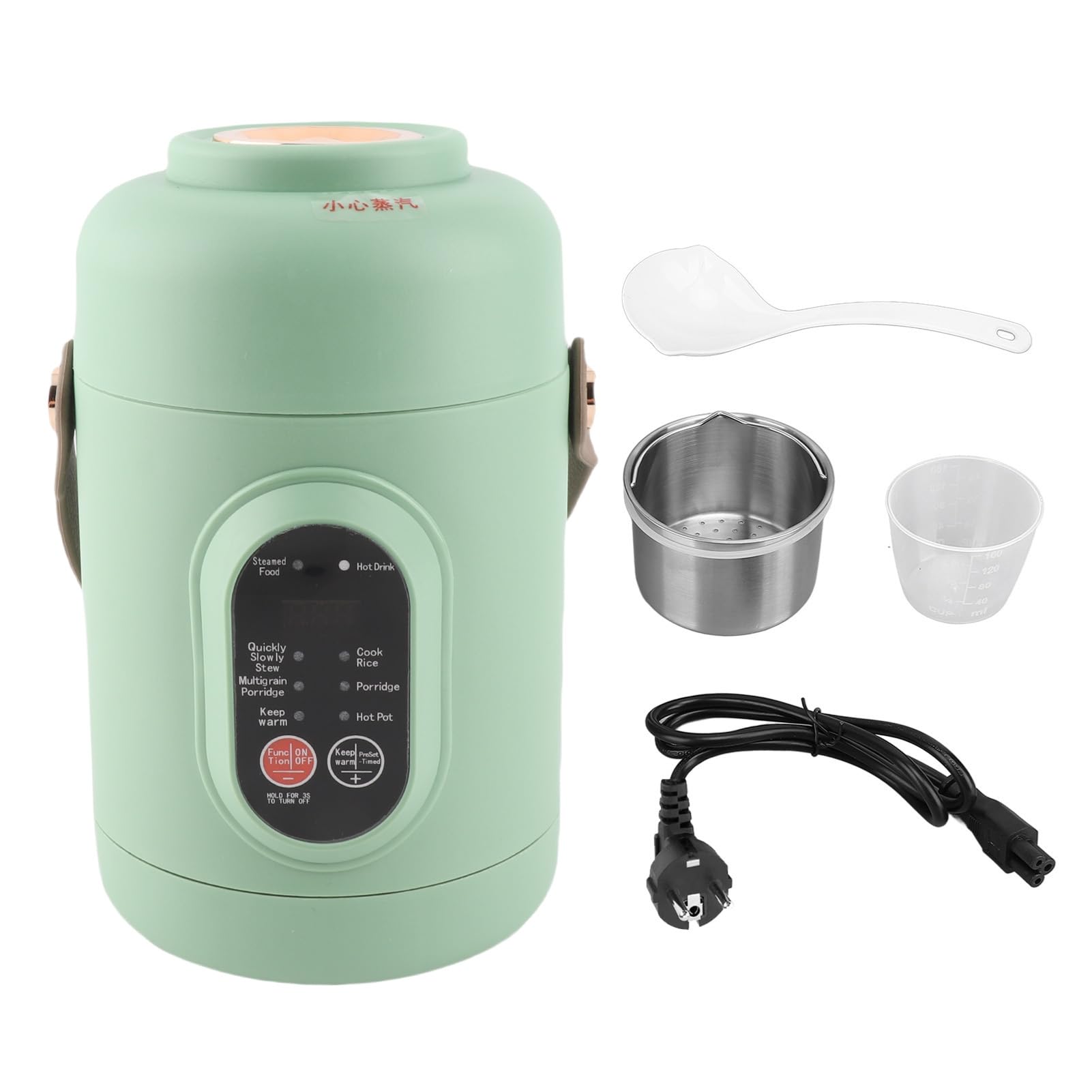 Tnfeeon Tragbarer Elektrischer Wasserkocher, Kompakter Mini Heißwasserkocher mit 12H Voreinstellung, Automatischer Warmhaltefunktion for Reise, Büro und Zuhause Zum Kochen (EU-Stecker 220 V)