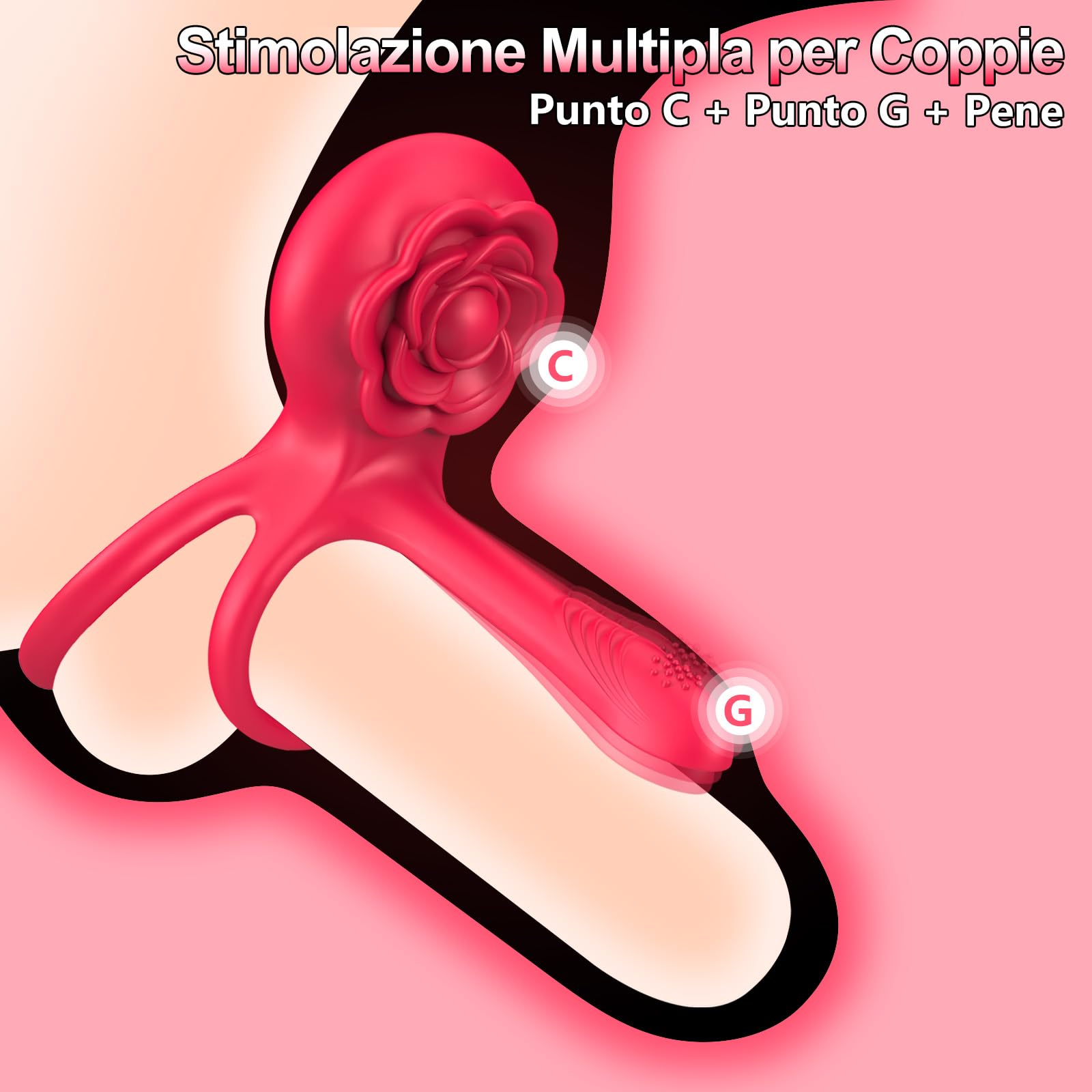 Anello Vibrante per il Pene Sex Toys - 3 en 1 Vibratoreper Uomo con 6 Cockrings Sex Toysper per Uomini Vibratori Clidoride Donna con 10 Modalità Sexy Toys Coppia Vibratore Sexitoi Uomo per Erezione