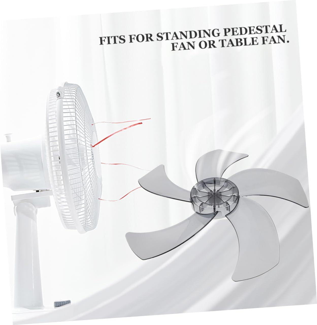 2Pcs Plastic Fan Blades Replacement Durable Leaves Blades for Standing Pedestal Table Fans Easy Install Lightweight Fan Accessories