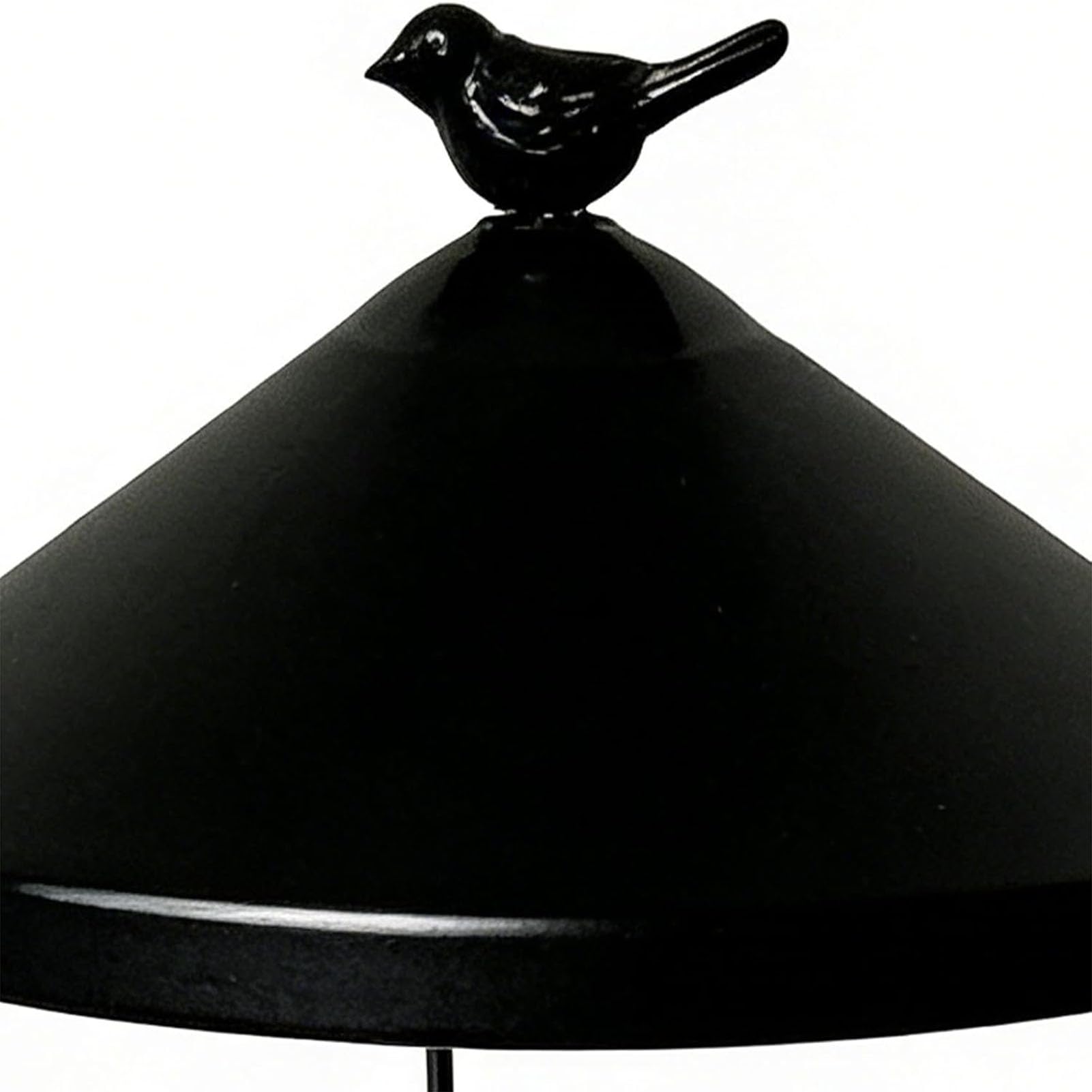 Comedero para pájaros con Soporte y Anillo de Hierro para Clavar en el Suelo, comedero Anti-Desperdicio para Aves Silvestres, comedero Colgante de Hierro Forjado,Negro,100 x 25 x 20 cm