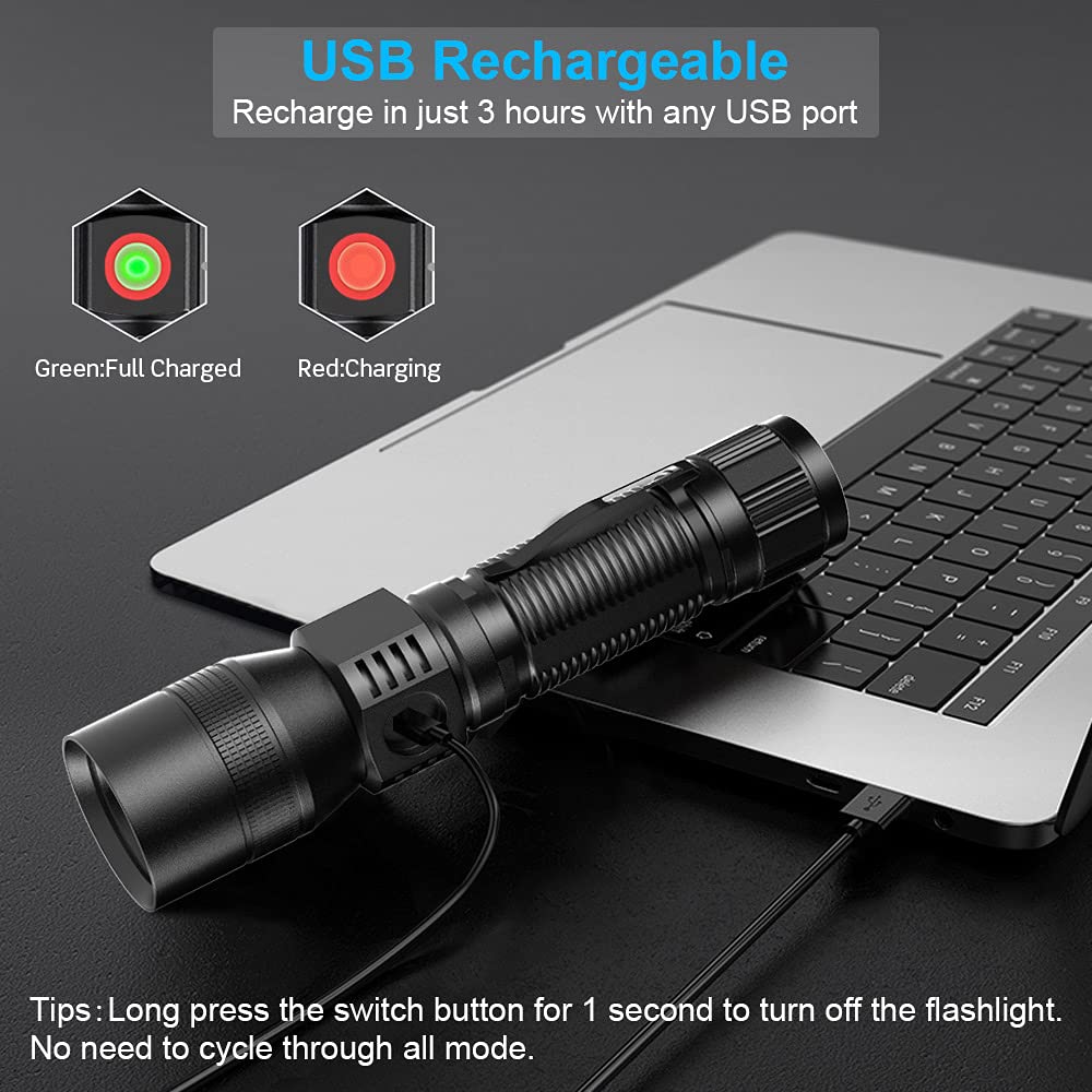 USB充電式 黒色 懐中電灯 楽天市場】懐中電灯 led USB充電式 超強力 ハンディライト 6100LM 超高