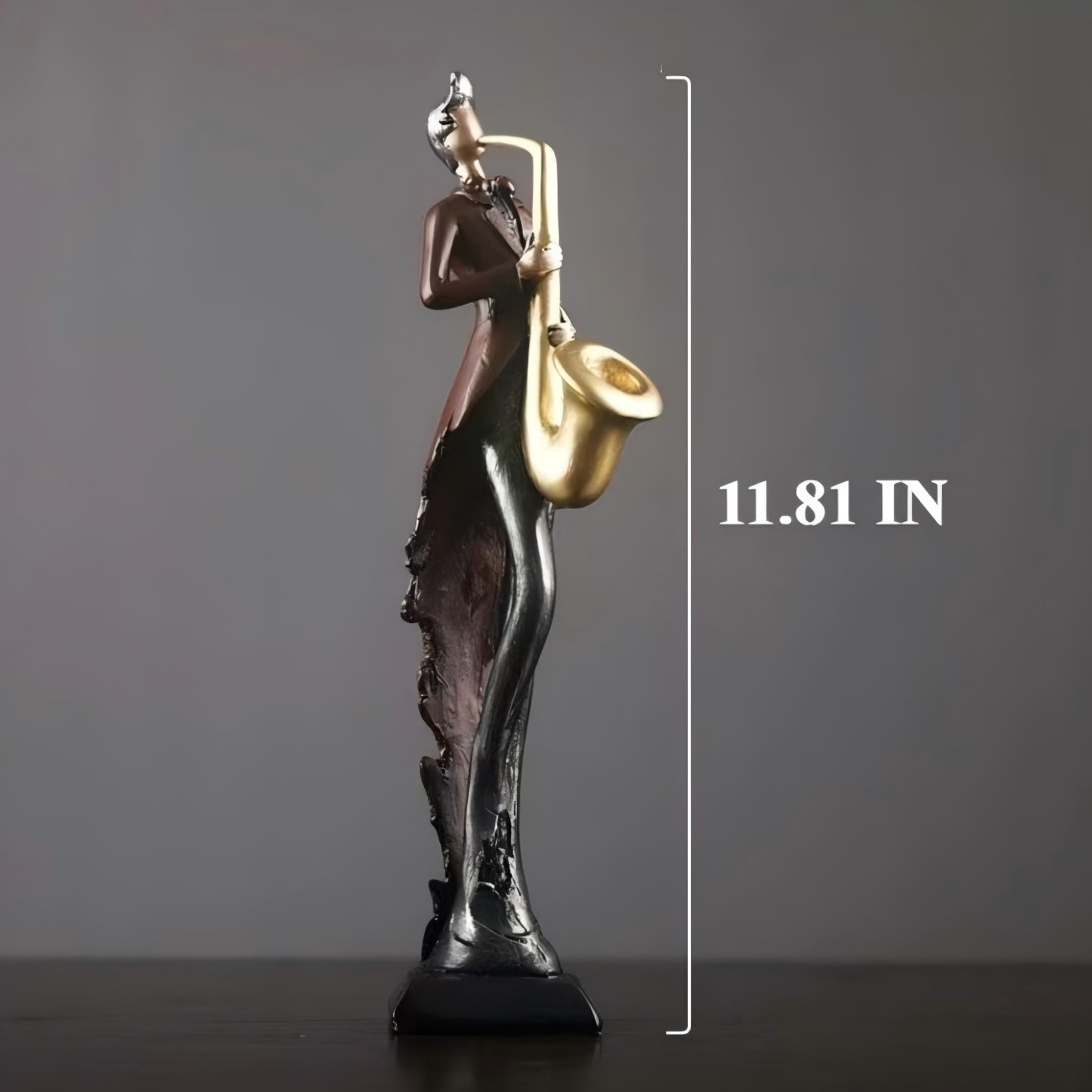 Set di 4 sculture astratte di musicisti, statue moderne di una band jazz da 30 cm, grandi statuette musicali per la decorazione di casa, soggiorno, mensole e ufficio, ornamenti artistici mus