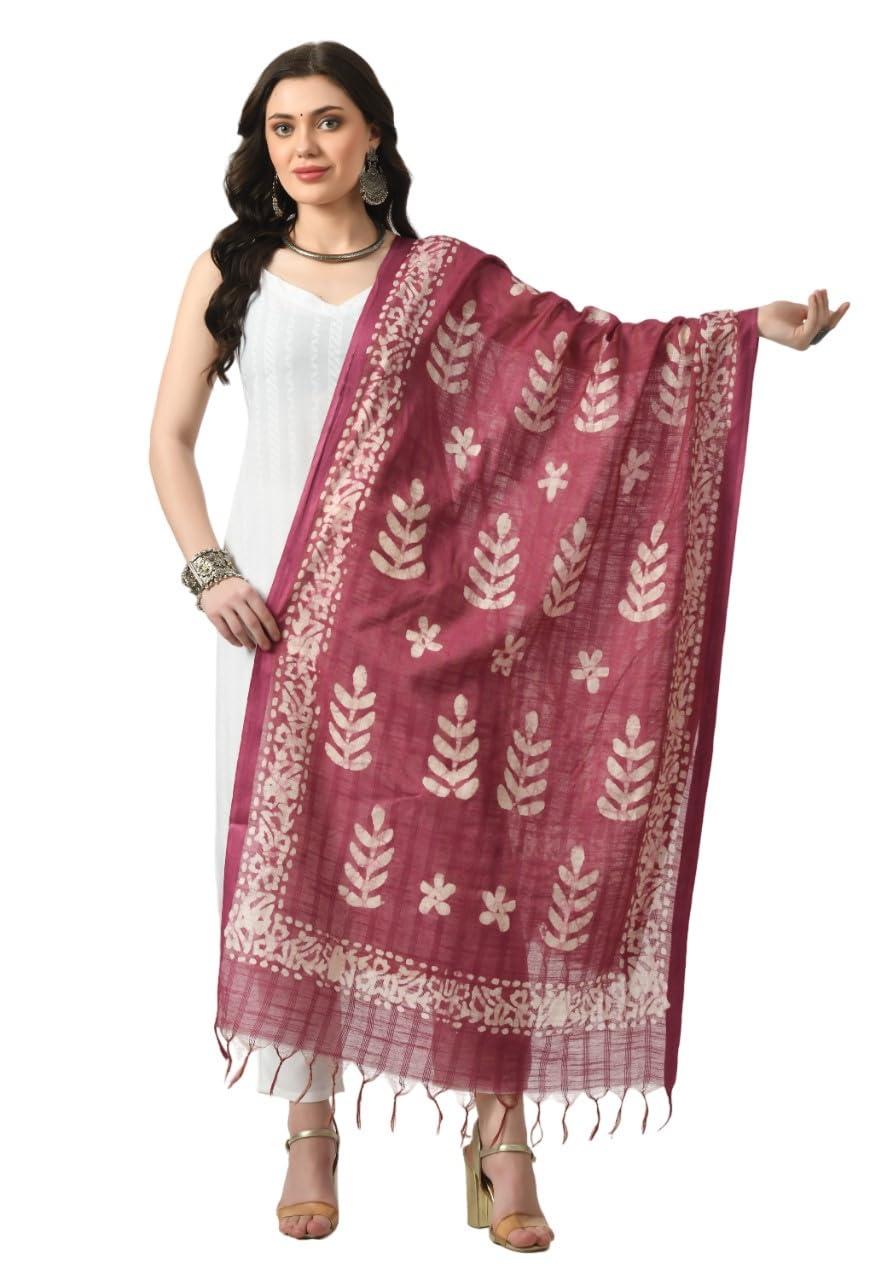 a r silk Women's Levender Cotton Block Print Light weight Dupatta Chunnis(ARS01035)-picture-38