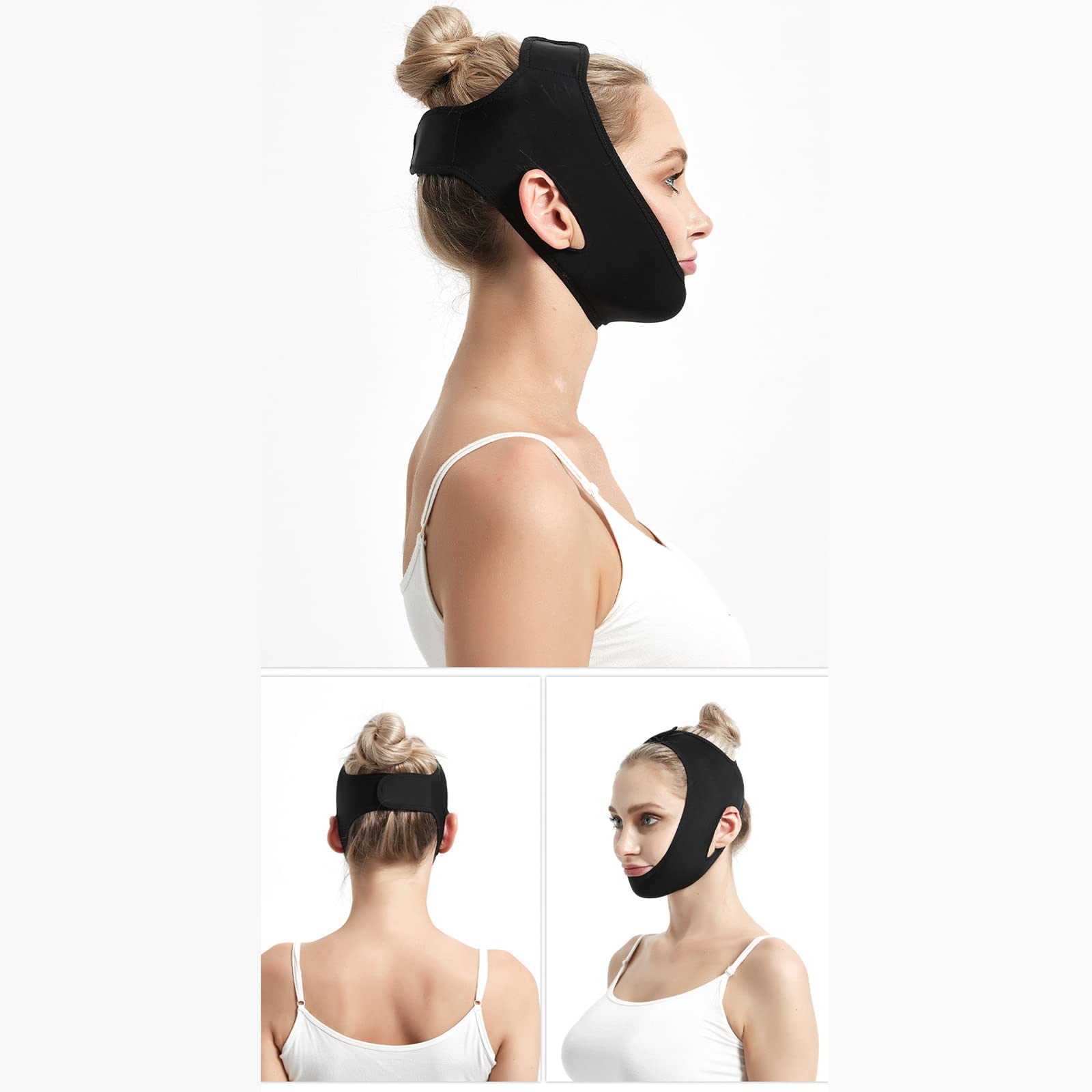 Fascia per doppio mento avanzata V-Line per dimagrimento viso per uomo e donna, fasciatura rassodante e rassodante per il viso, con carne, XS