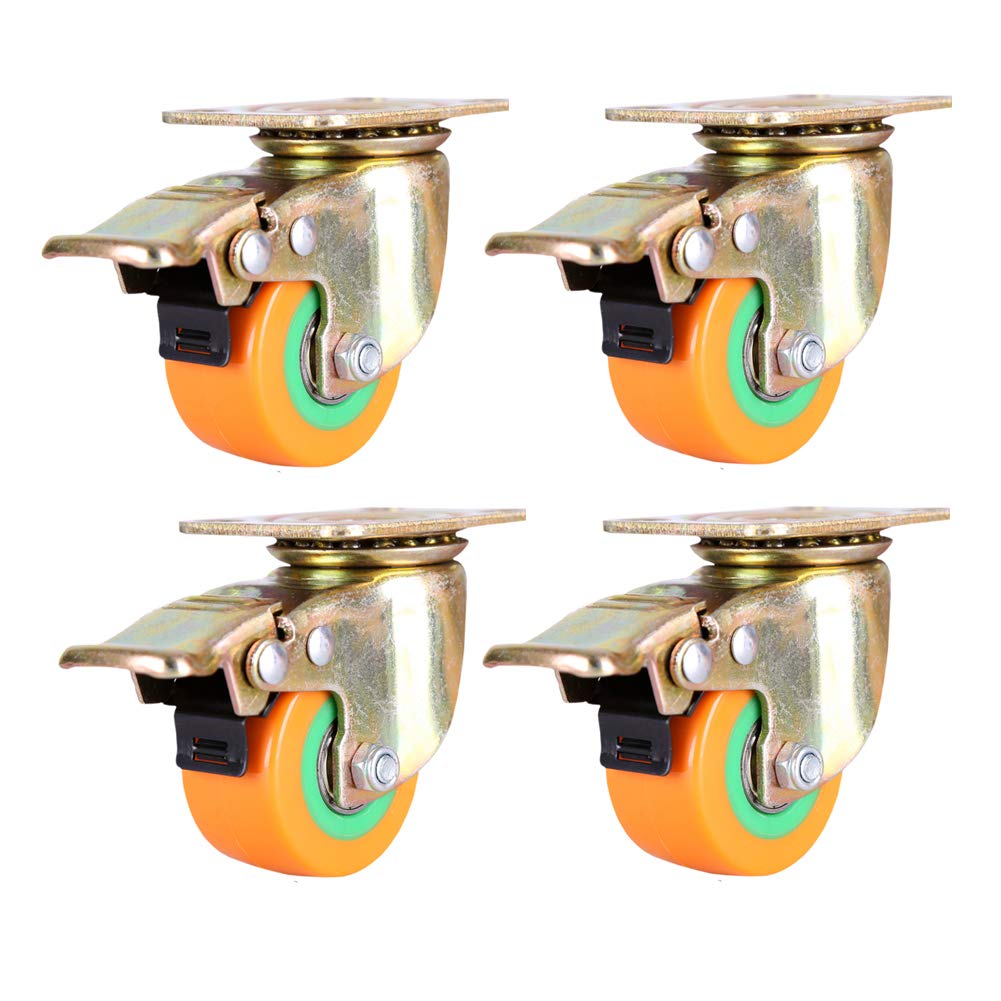 Zguouzantye Orange 4 Pcs 2In 50Mm Heavy Duty Caster Wheels For Furniture