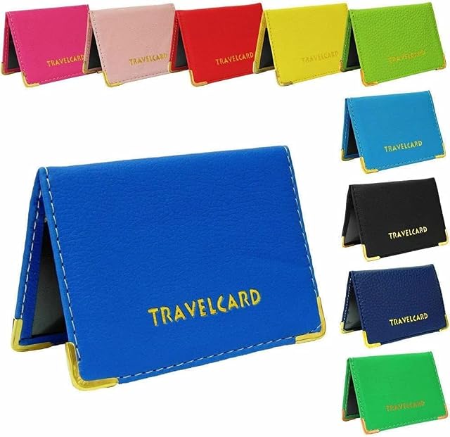 Requisite Needs Unisex Travel Card Bus Pass Holder Credit Card ID Card Wallet Cover Case Holder Plain/Polka Dot Bus Pass Holder (Blue)