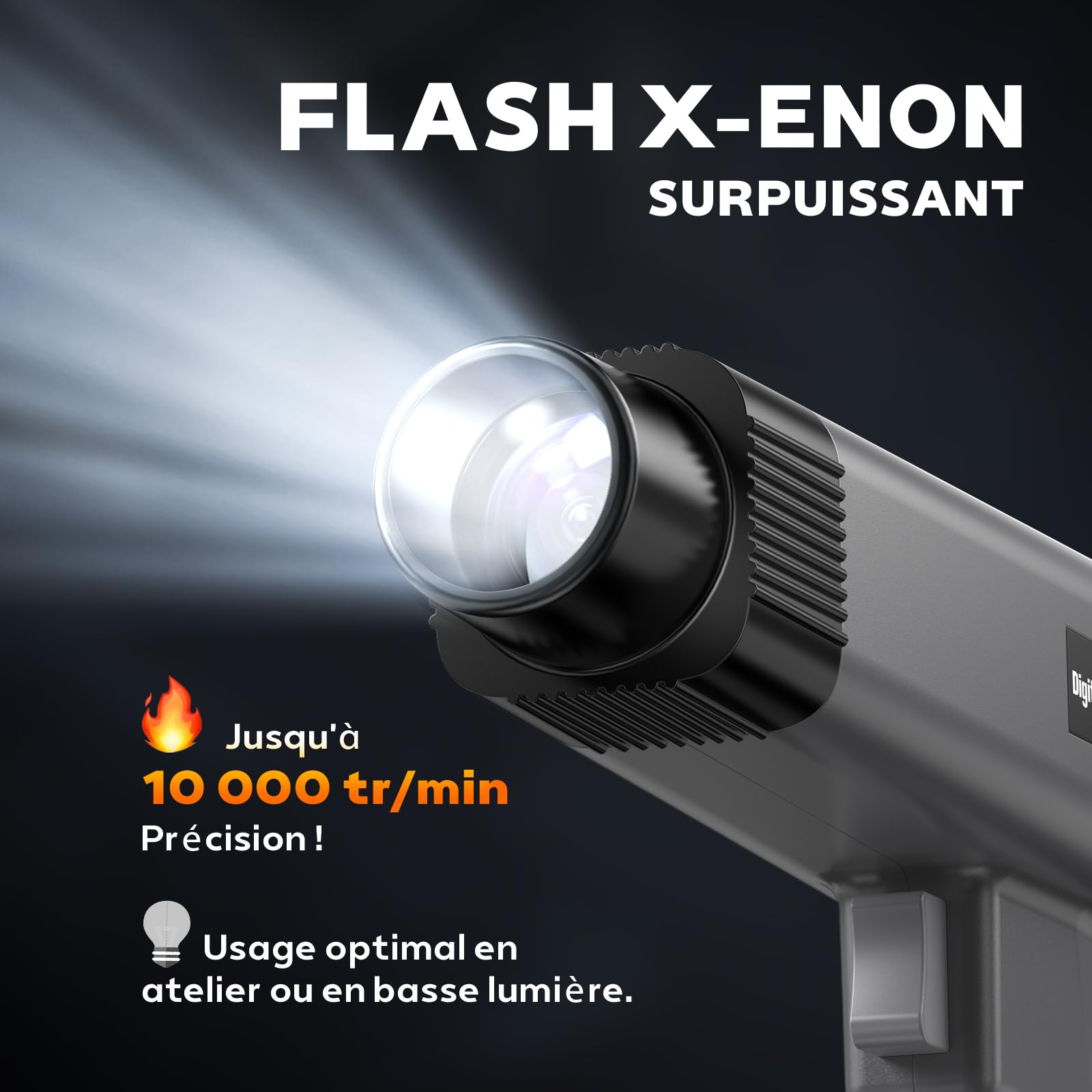 KZYEE KT60 Lampe Stroboscopique Allumage 12V Pistolet D'allumage Inductive 2/4 Temps Engine Timing Light avec Ecran LCD Pistolet Flash Portable Lampe Stroboscope pour Voiture, Moto, Marine