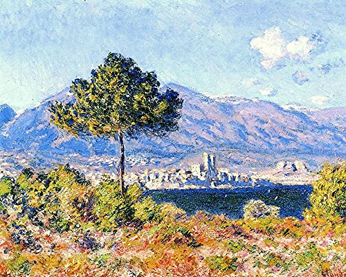 Diy 5d Diamant Peinture Kit Complet Point De Croix Kit Peinture Diamant Adulte Artisanal Strass D'Artisanat Muraux En Toile Claude Monet Vue d'Antibes depuis le Plateau Notre-Dame 30x40cm