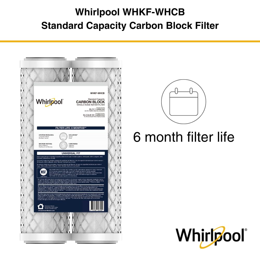 Whirlpool 10 x 2 5 Carbon Block Water Filter WHKF-WHCB NSF Certified 5 Micron Reduces Chlorine and Sediment — view 5