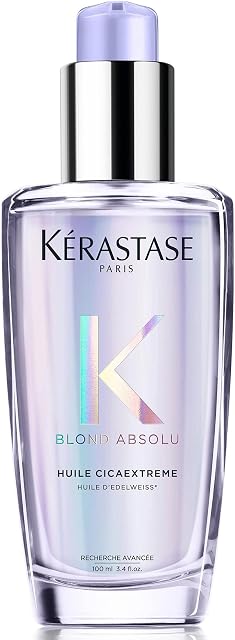 Kérastase Blond Absolu, Intense Blonde Strengthening Oil, For Sensitised Lightened or Highlighted Hair, With Hyaluronic Acid & Edelweiss Flower, Huile Cicaextreme, 100ml
