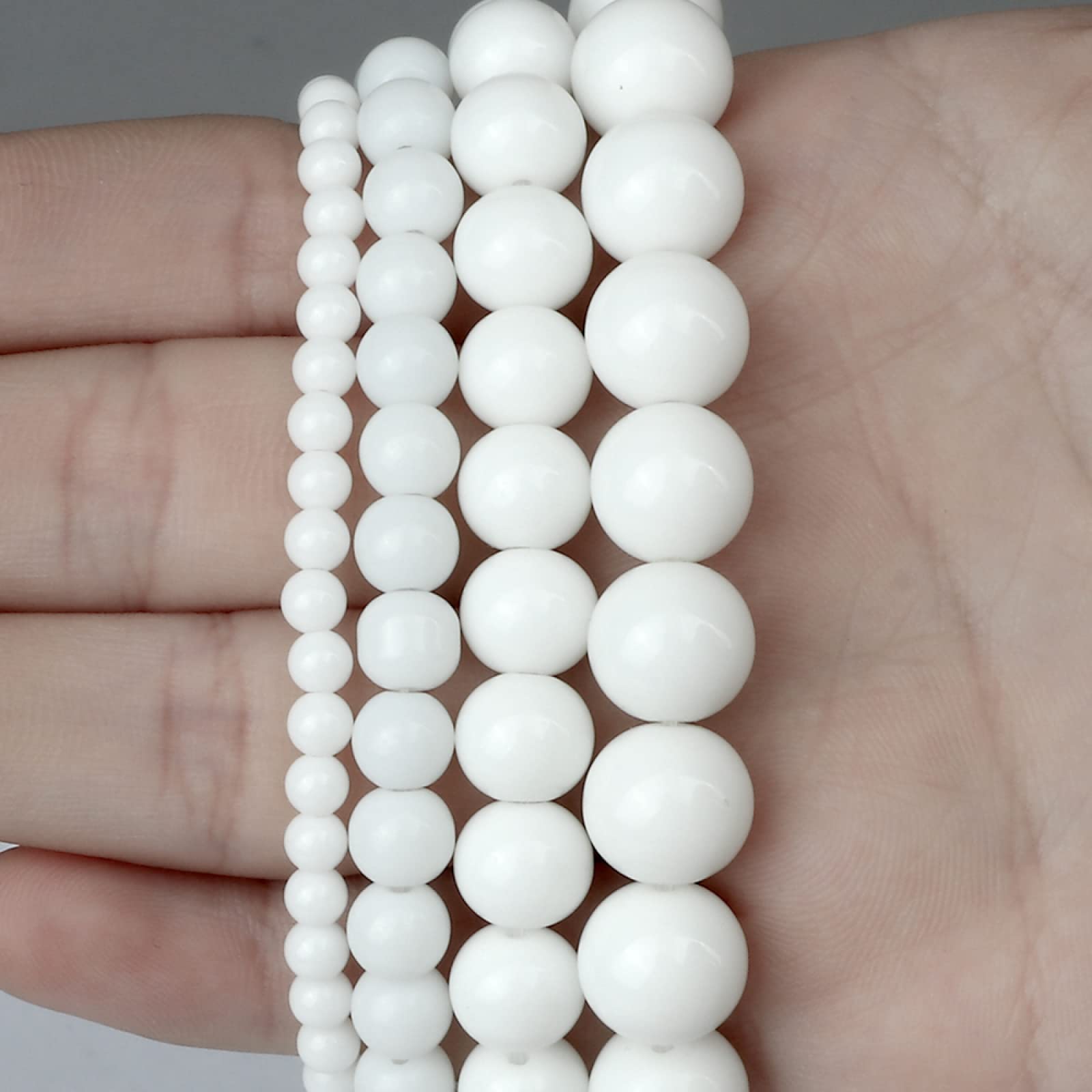 Perle di pietra naturale rotonde in onice nero per creazione di gioielli Collana bracciale fai da te 4/6/8/10/12/14 mm Filo 15''-ematite, 8mm circa 46 pezzi