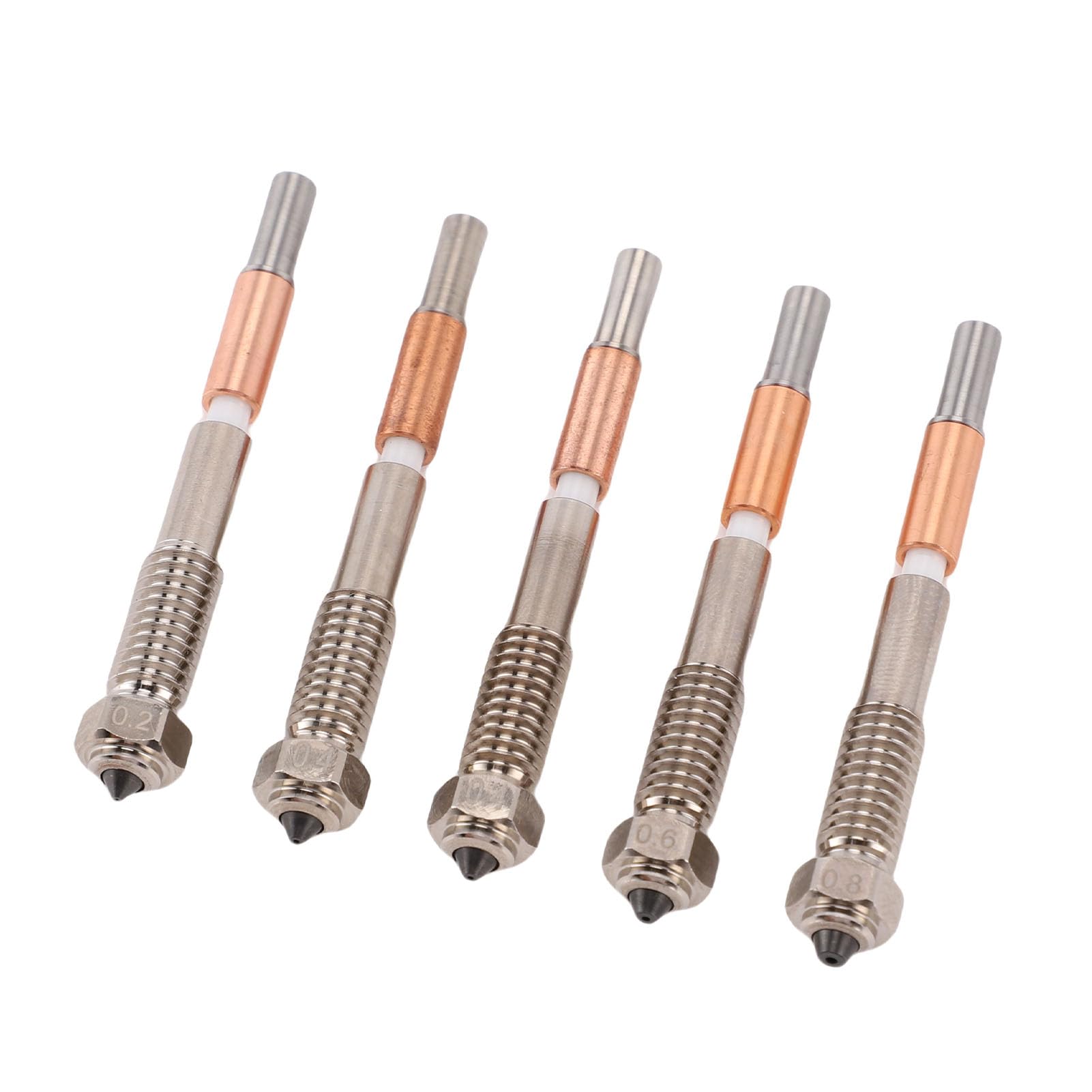 Hyuduo Boquillas Extrusoras Bimetálicas, Acero Endurecido y Aleación de Cobre, Adecuadas para Usuarios de QIDI PLUS 4 0,2 Mm 0,4 Mm 0,6 0,8