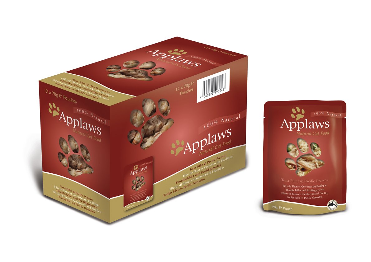 Nourriture humide chat Applaws thon crevettes poulet sachet 70g