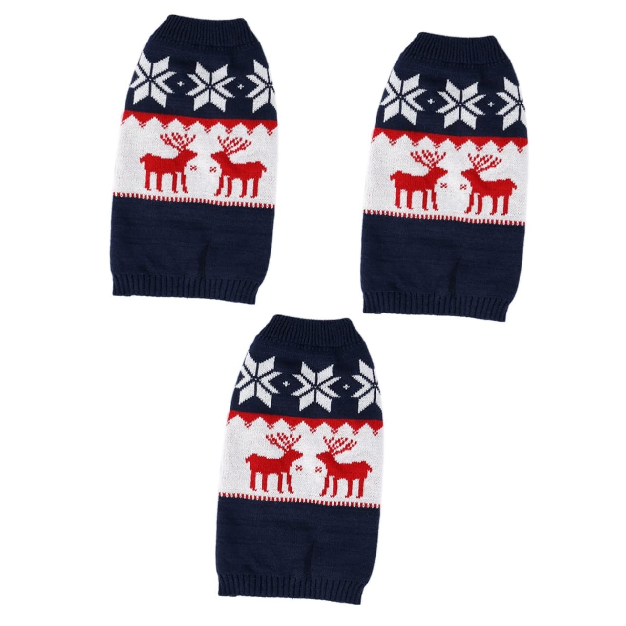 FRCOLOR 3pezzi Maglione Invernale Per Animali Con Motivo Renna Cappotto Caldo Per Cani e Gatti Per Festività Natalizie