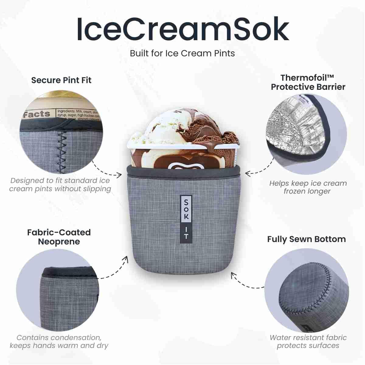 Sok It IceCreamSok Insulated Neoprene Cover (Daily Intentions, Fits Tapered Pints) image 2