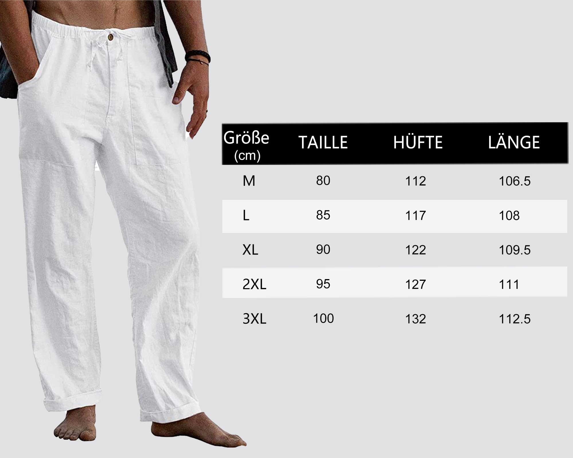 LVCBL Pantalones Deportivos Casuales de Lino para Hombre para Verano Holgados para Yoga Playa con Cintura Elástica