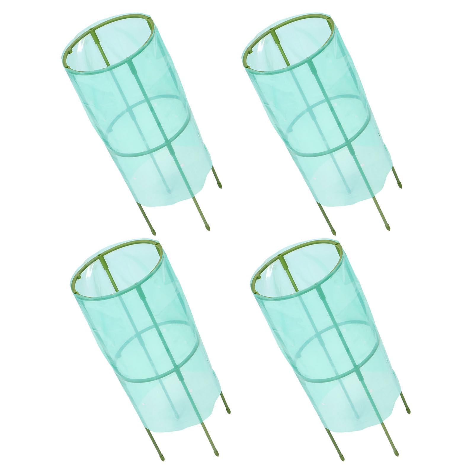 4 Sätze Pflanzenschutzkäfig, Grün, Kunststoff, Windfest