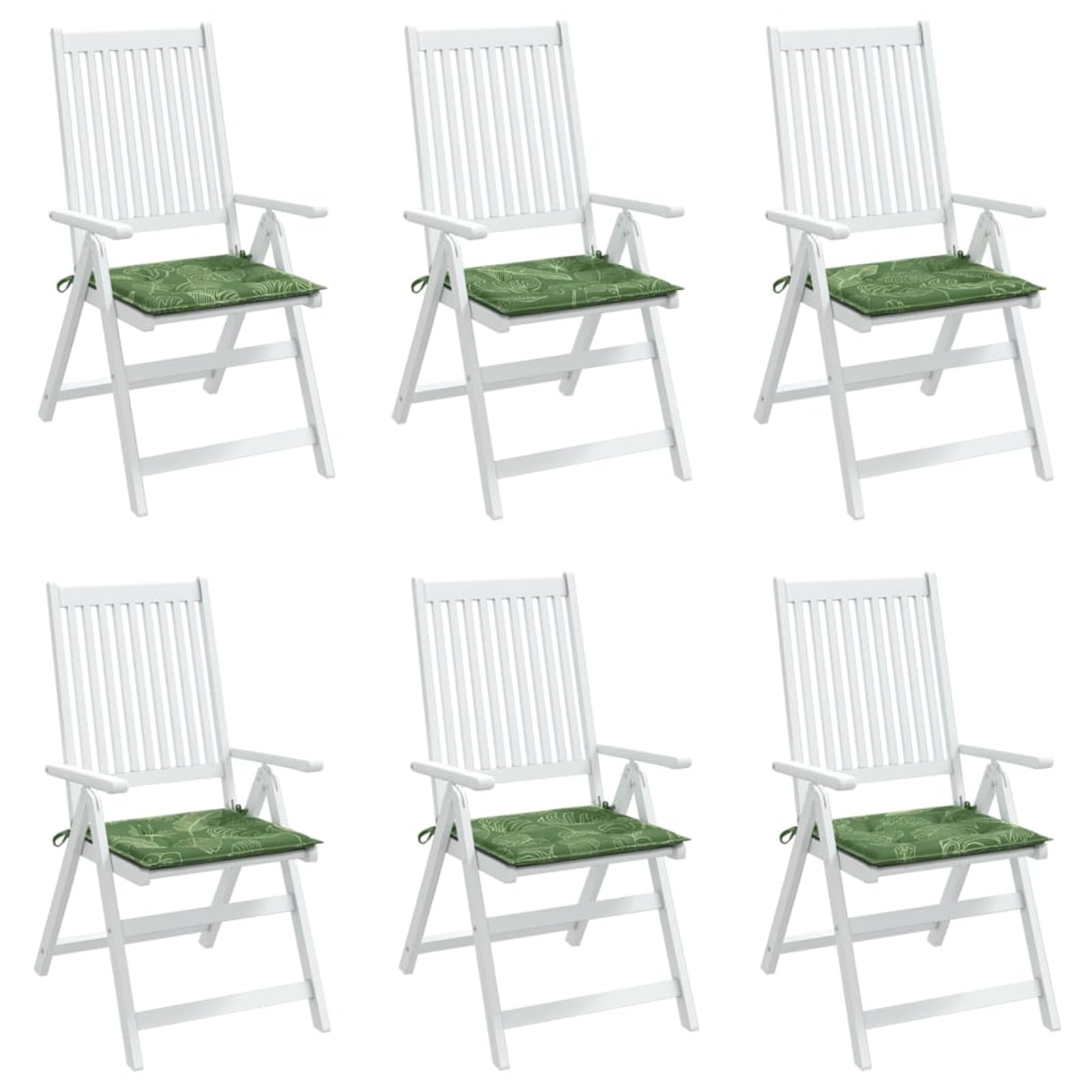 ShGaxin Cojines de Silla 6 uds Tela Estampado de Hojas 40x40x3 cm, Cojines para Butacas De Jardin, Cojines Sillas Cocina, Cojines para Sillas De Terraza, Cojin Silla Exterior - 361025